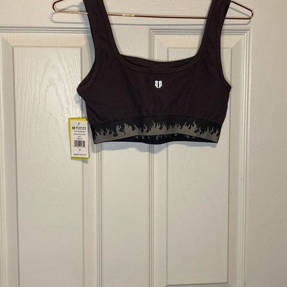 EleVen by Venus Williams varsity sports bra cement Gray with Flames Medium NWT - Picture 4 of 6